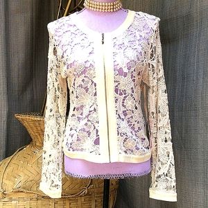 Chelsea&Violet Lace Zip Front Evening Jacket
